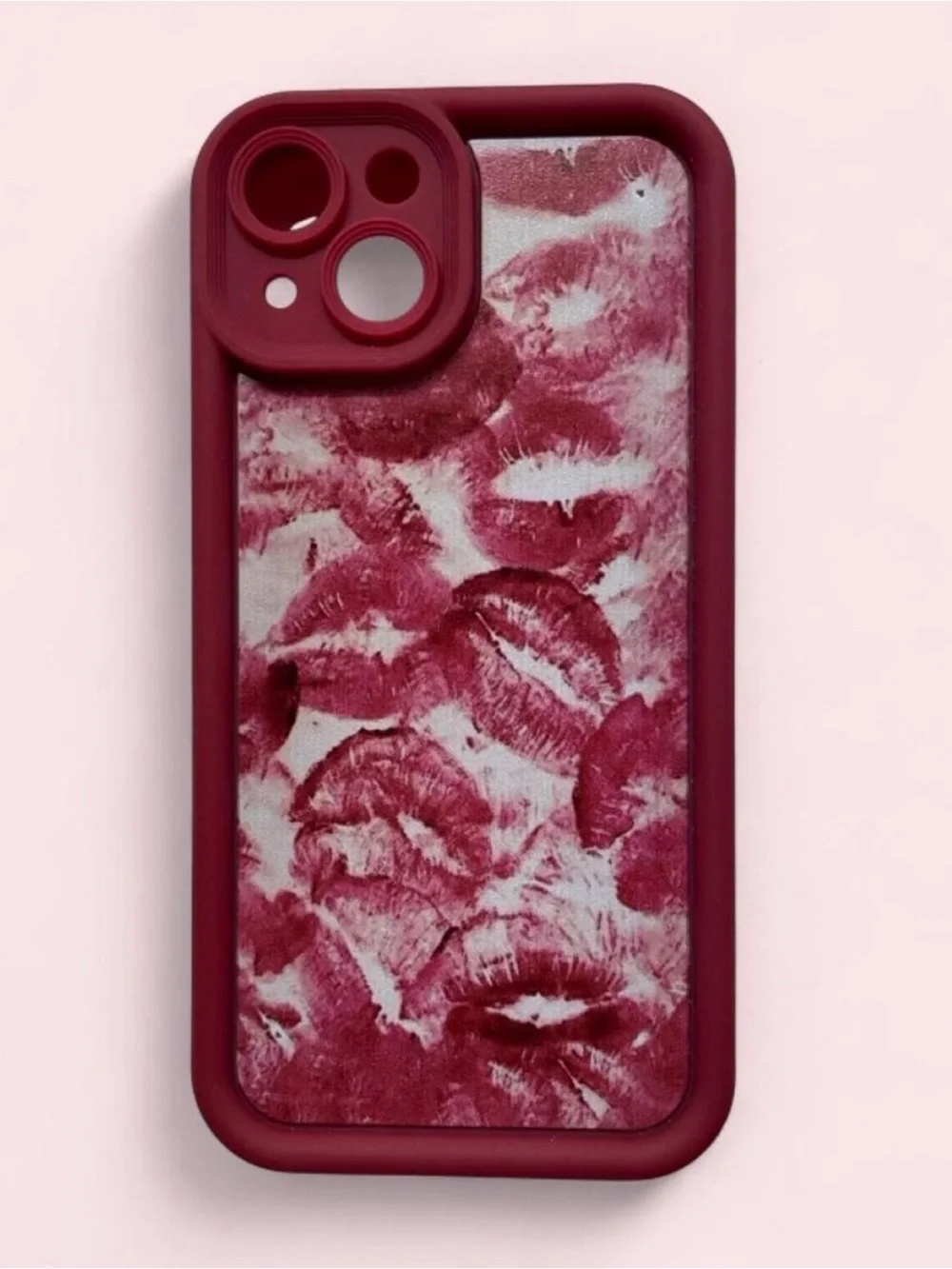 Apple Red Kiss Print iPhone Case